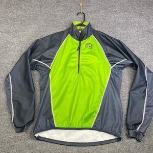 JL Racing Mens Medium Quarter Zip Rowing Splash Jacket Lime Green Gray Vented